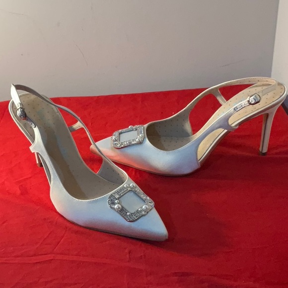 kate spade Shoes - Kate Spade New York Buckle Up Satin Slingback Pumps - Size 10
